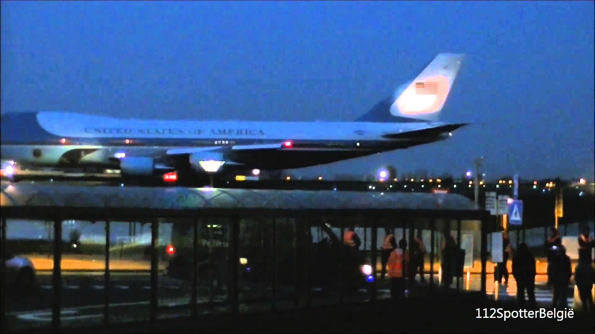 Departure of Barack Obama with the Air Force One Brussels