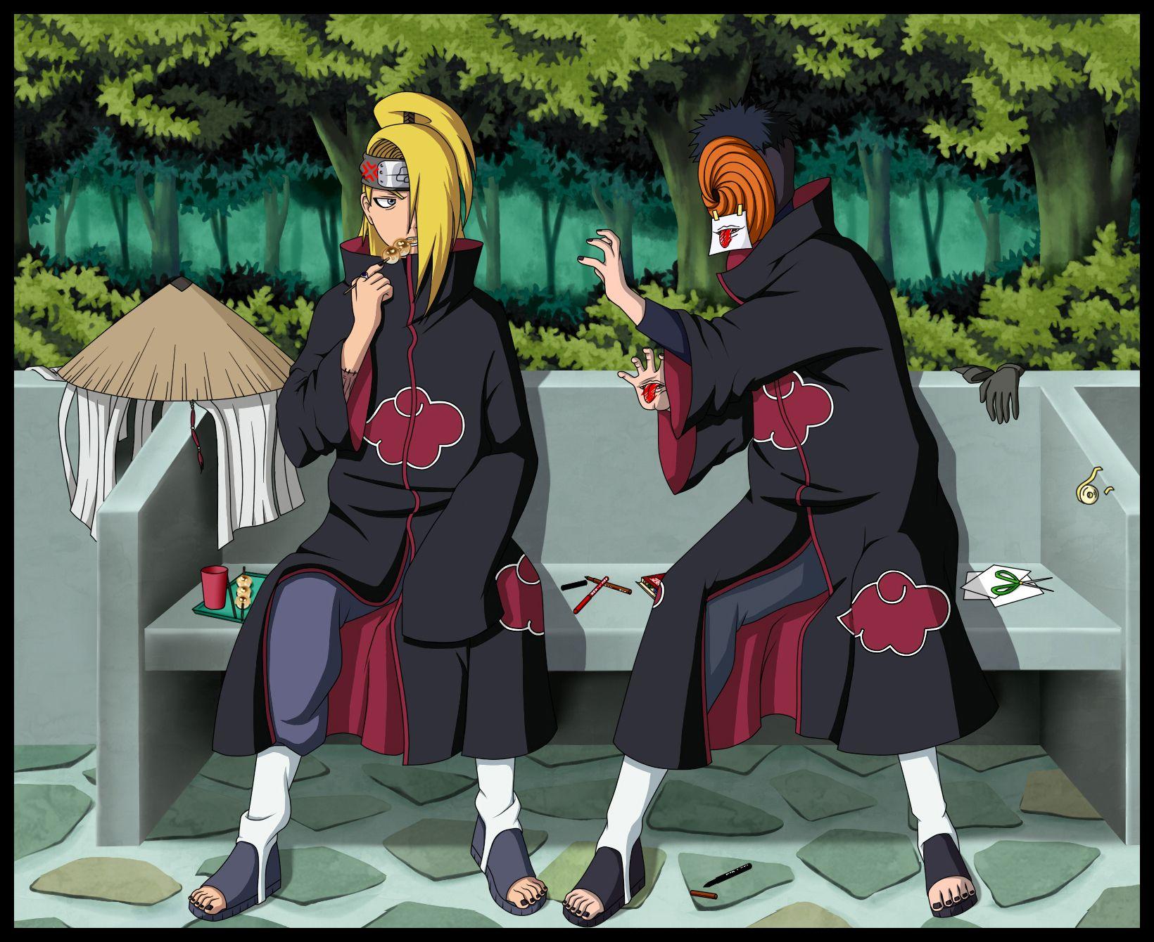 Tobi vs Deidara. Duplas da Akatsuki. Naruto