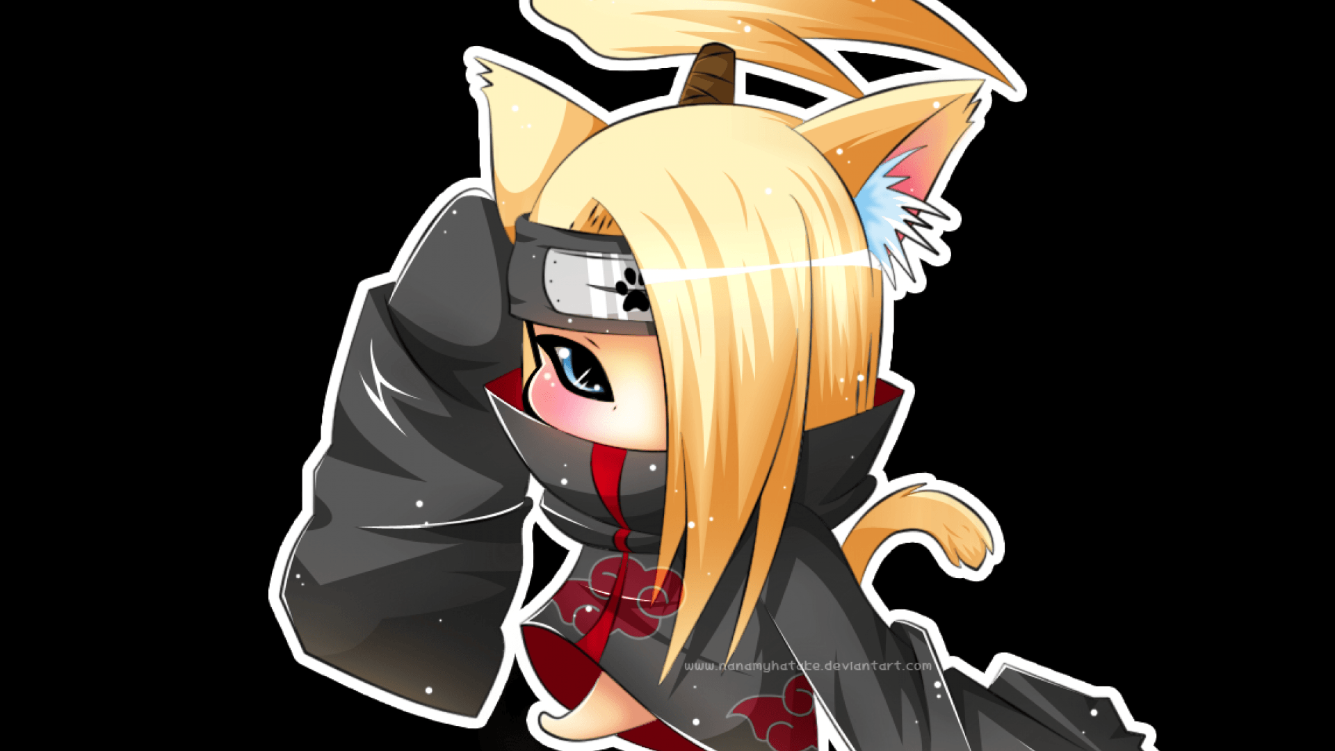 Simply: Deidara chibi neko desktop bakcgrounds