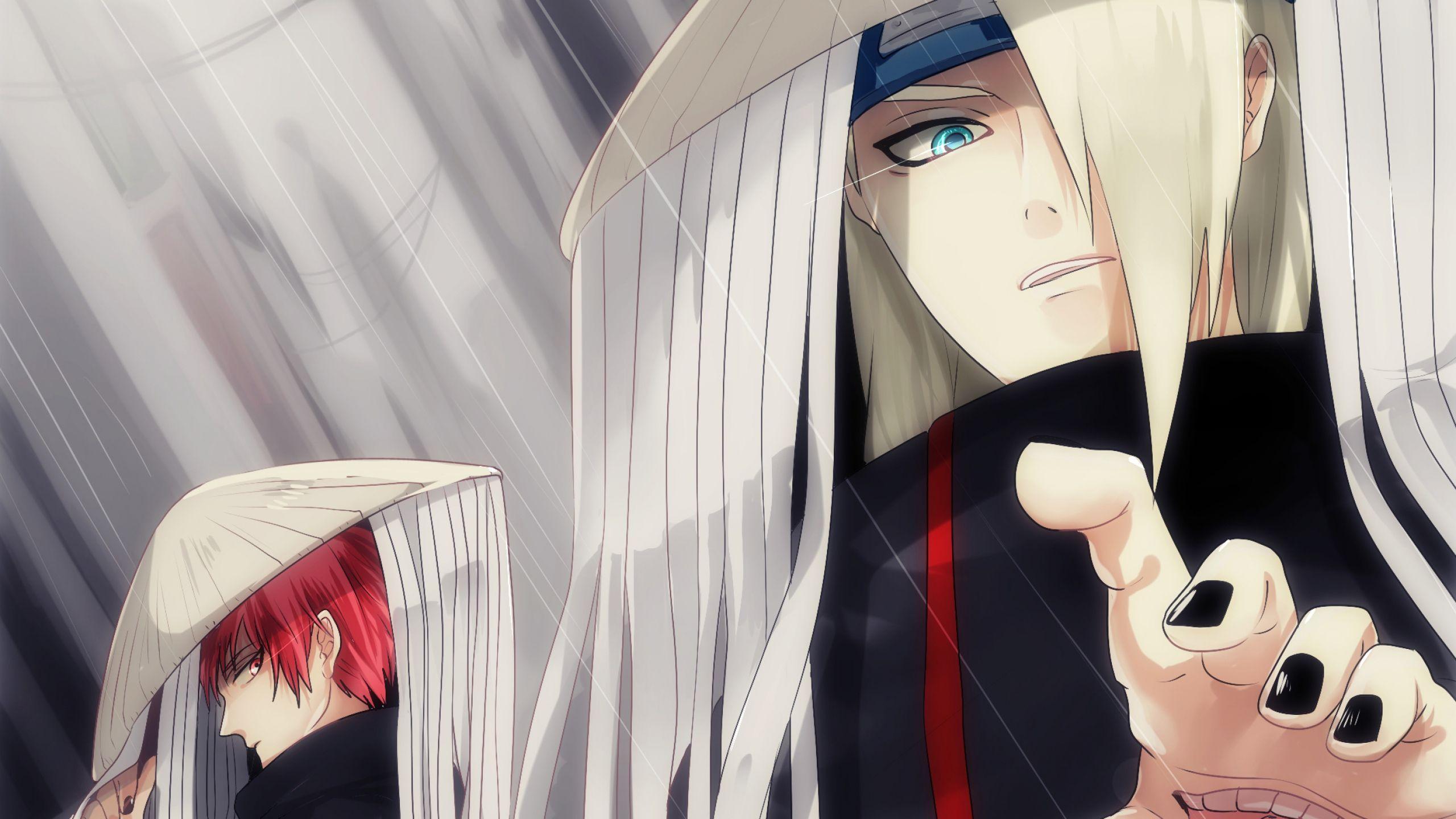 Download Wallpaper 2560x1440 Naruto, Deidara, Sasori, Anime Mac