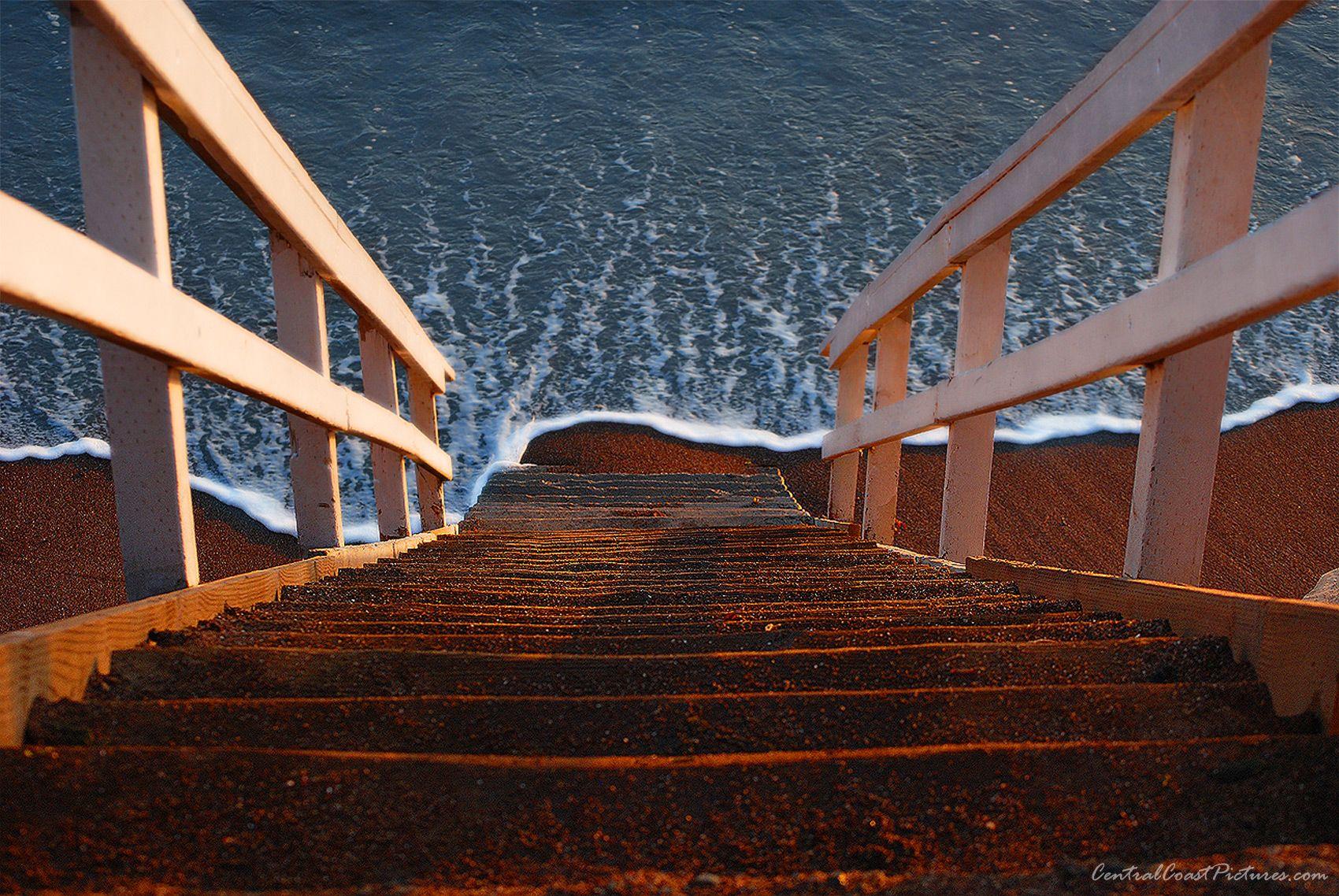 Stairway to heaven in Shell Beach, California