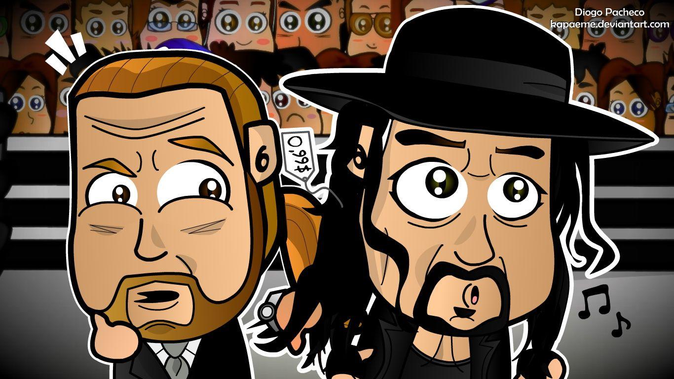 John Cena Wwe Triple H And The Undertaker Cartoon 1366x768