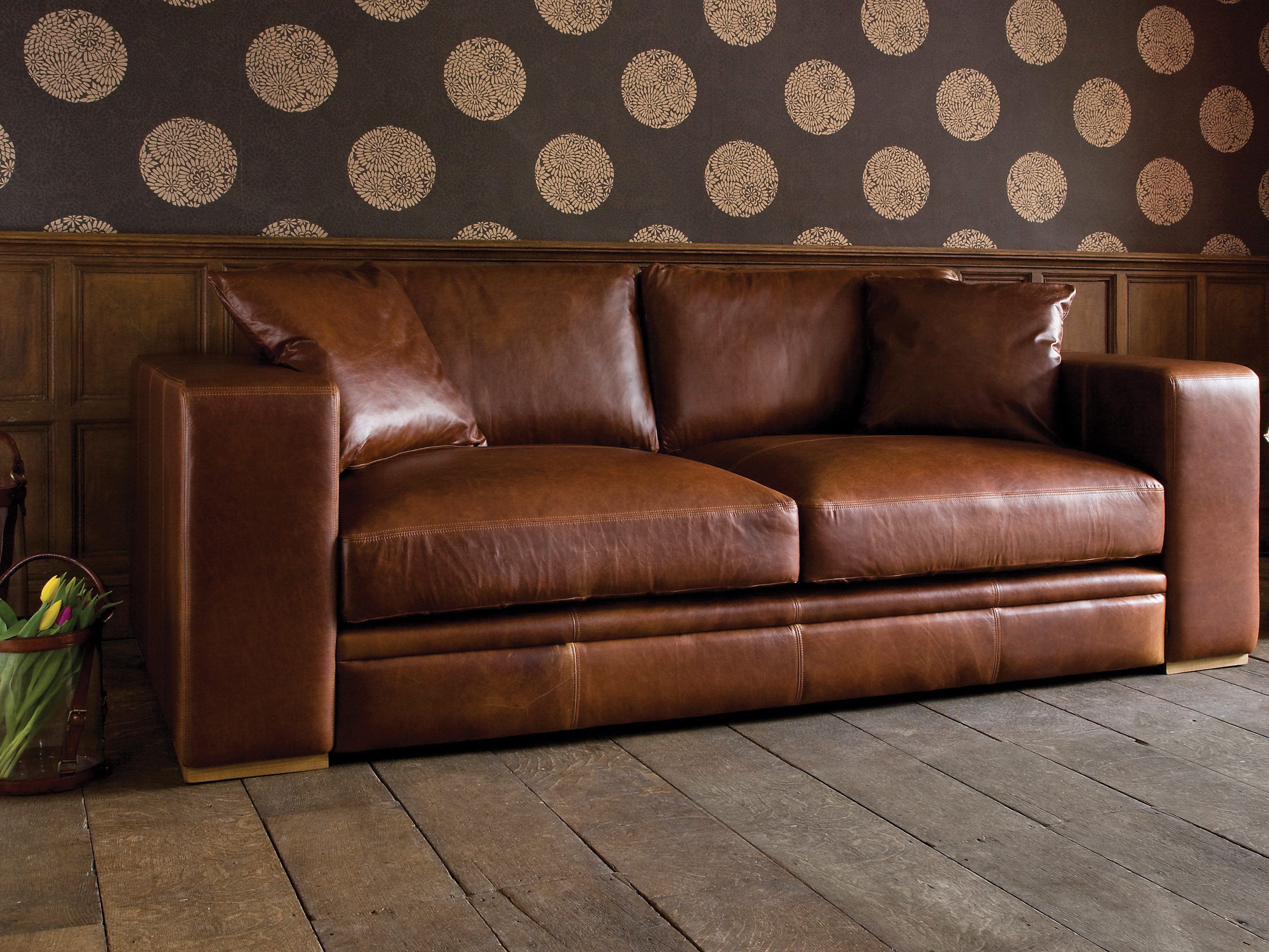 Brown Leather Couch Wide Wallpaper 20229 3200x2400