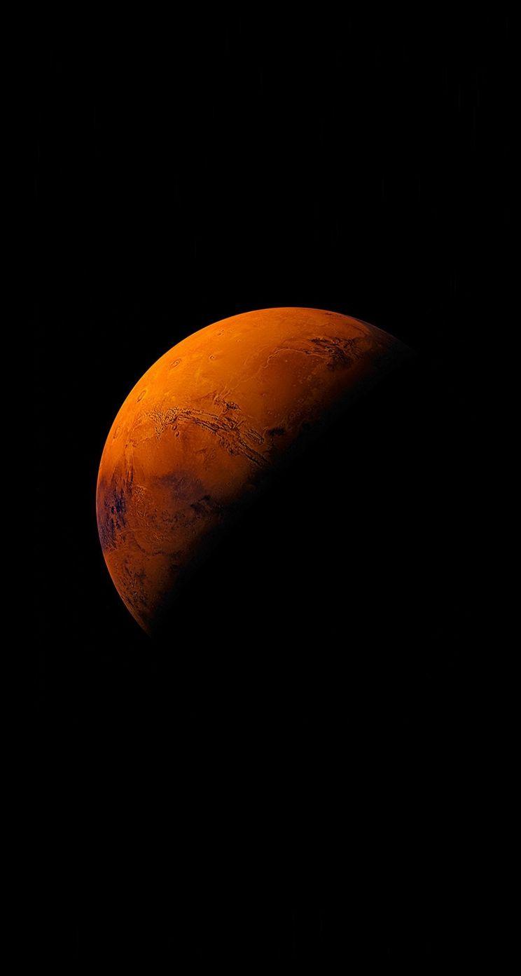 Mars Planet Apple Dark Space Orange iPhone se Wallpaper Download