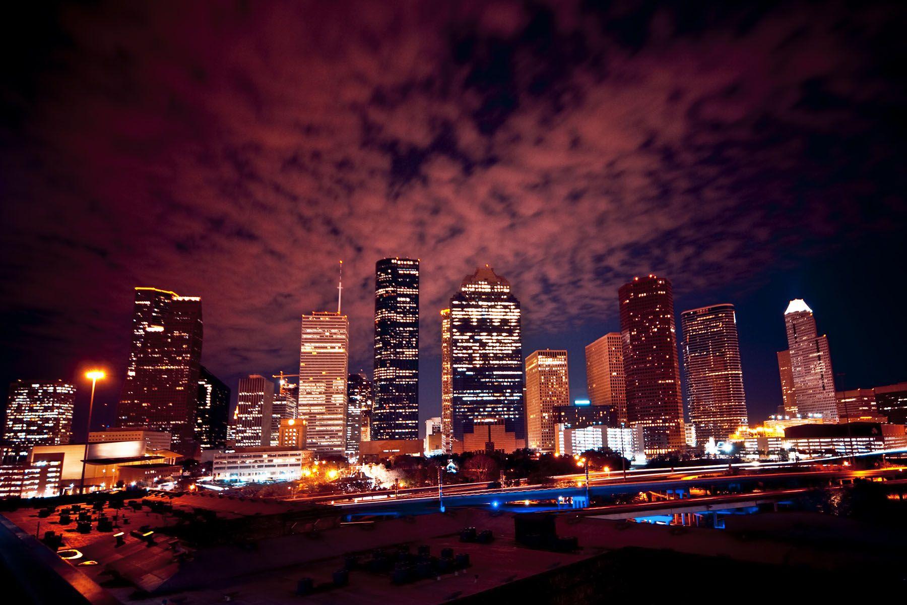 Wallpaper.wiki Night Houston Skyline Wallpaper PIC WPD002281