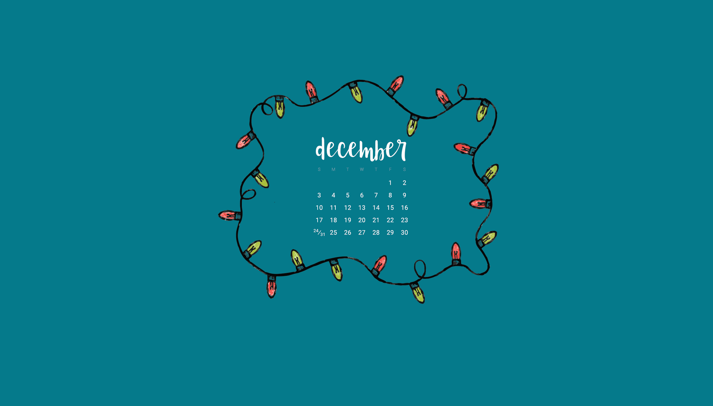FREE December 2017 desktop and smart phone wallpaper