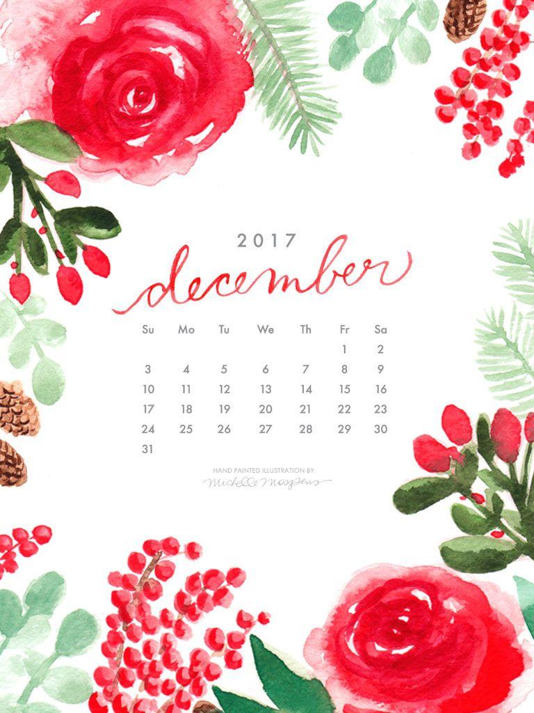 December Watercolor Digital Wallpaper. Watercolor Wedding