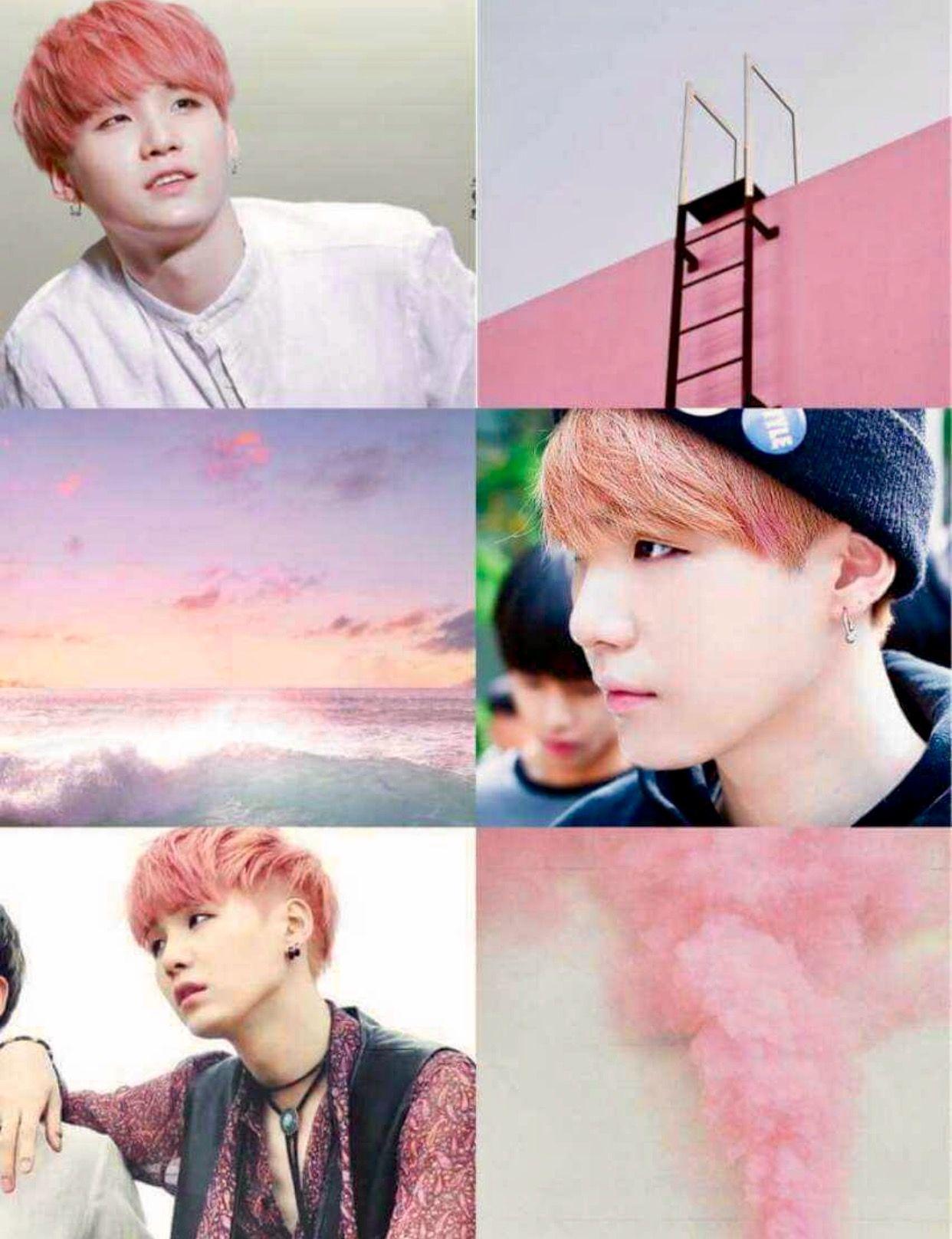 bts #bangtanboys #suga #minyoongi #wallpaper #pink. The aesthetic