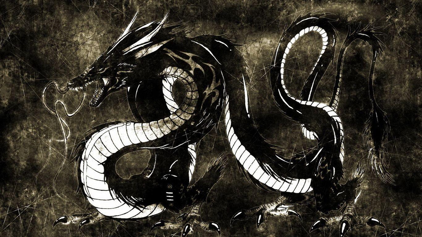 Year Of The Dragon, Water Chinese Dragon, Black