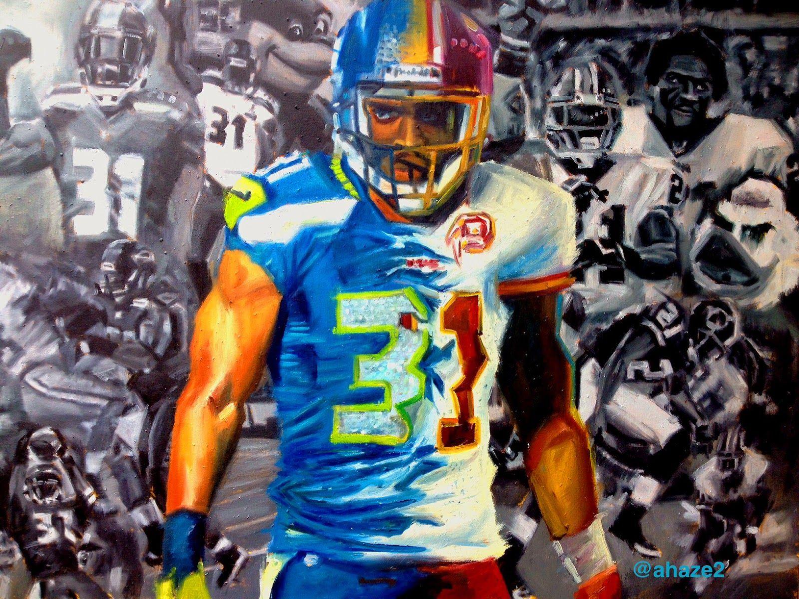Paintings By Aaron Hazel: Hard Hitters ( Kam Chancellor Sean Taylor)