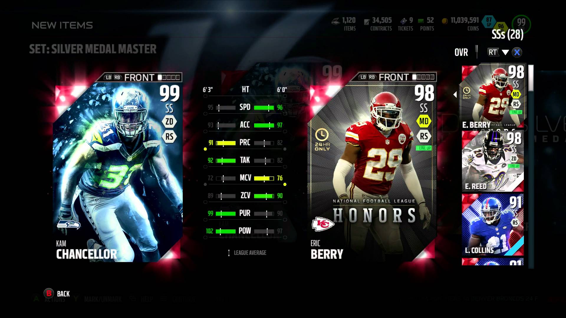 We Are A Silver Medal Master! We Got 99 Kam Chancellor! ::-XBOX