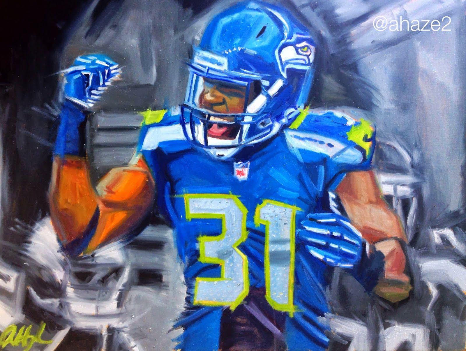 Paintings by Aaron Hazel: Kam Chancellor