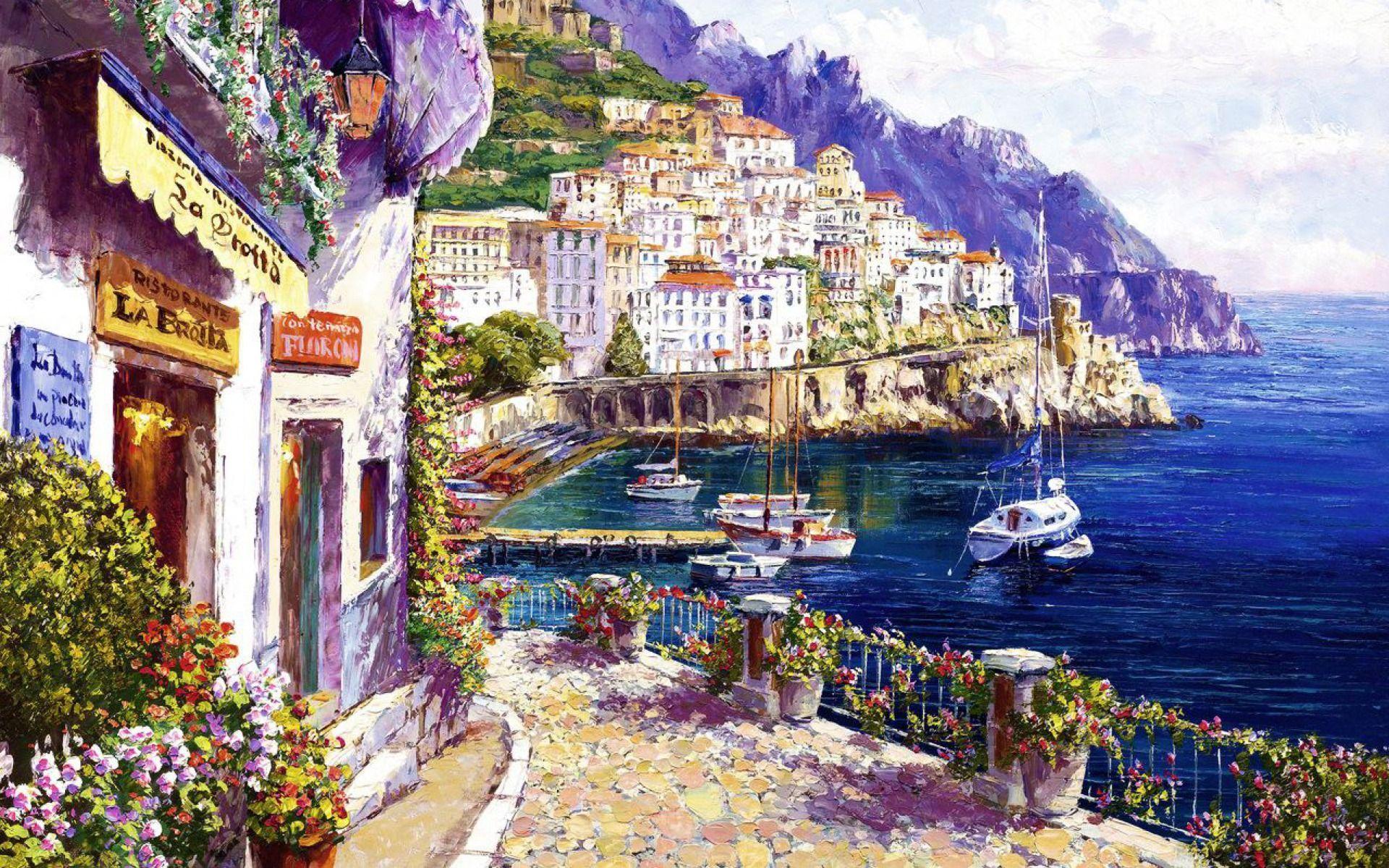 Pretty Amalfi Coast Italy wallpaper. Pretty Amalfi Coast Italy