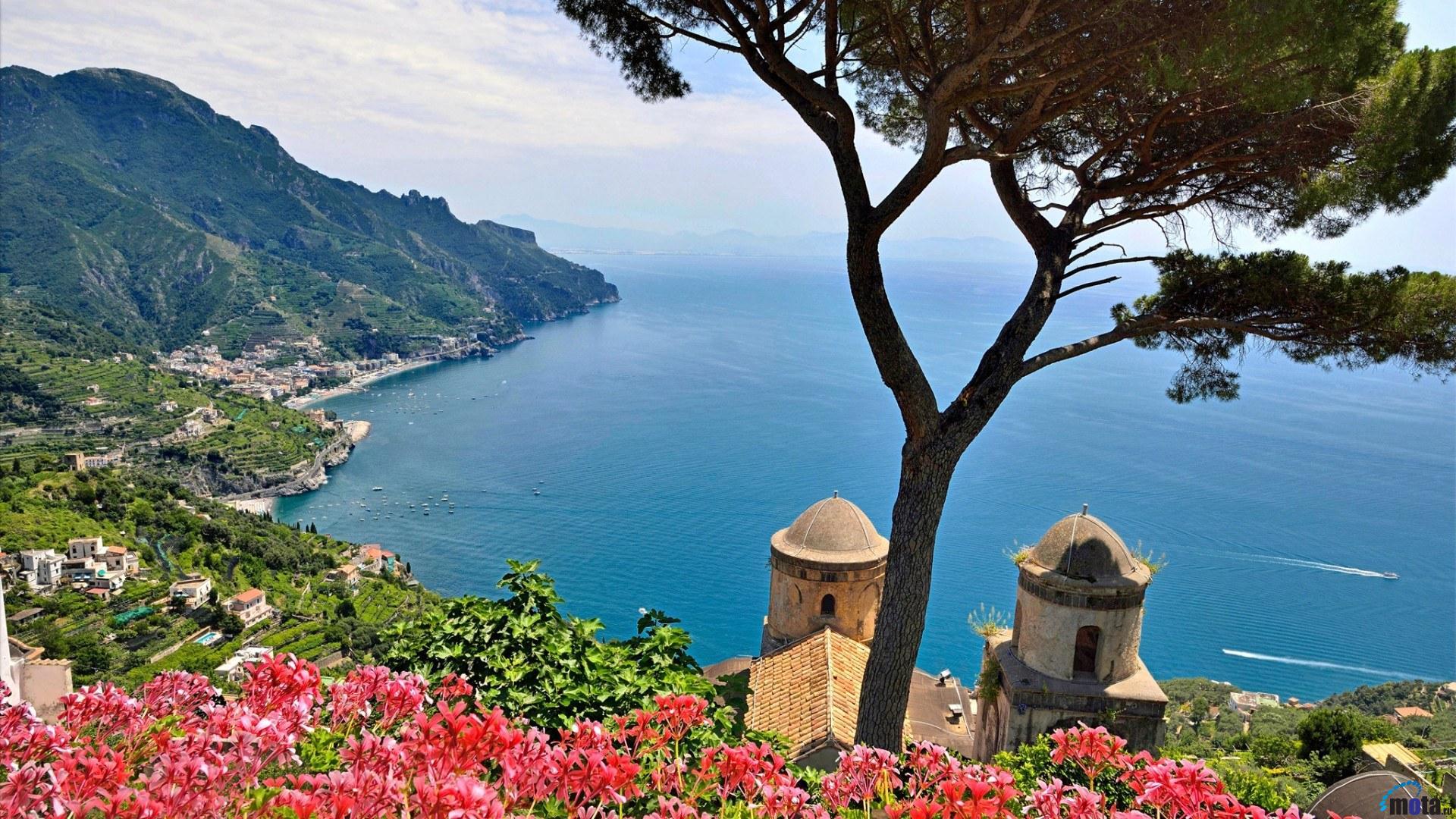 Desktop Wallpaper Mountain Amalfi Coast, Italy., Wallpaper13.com