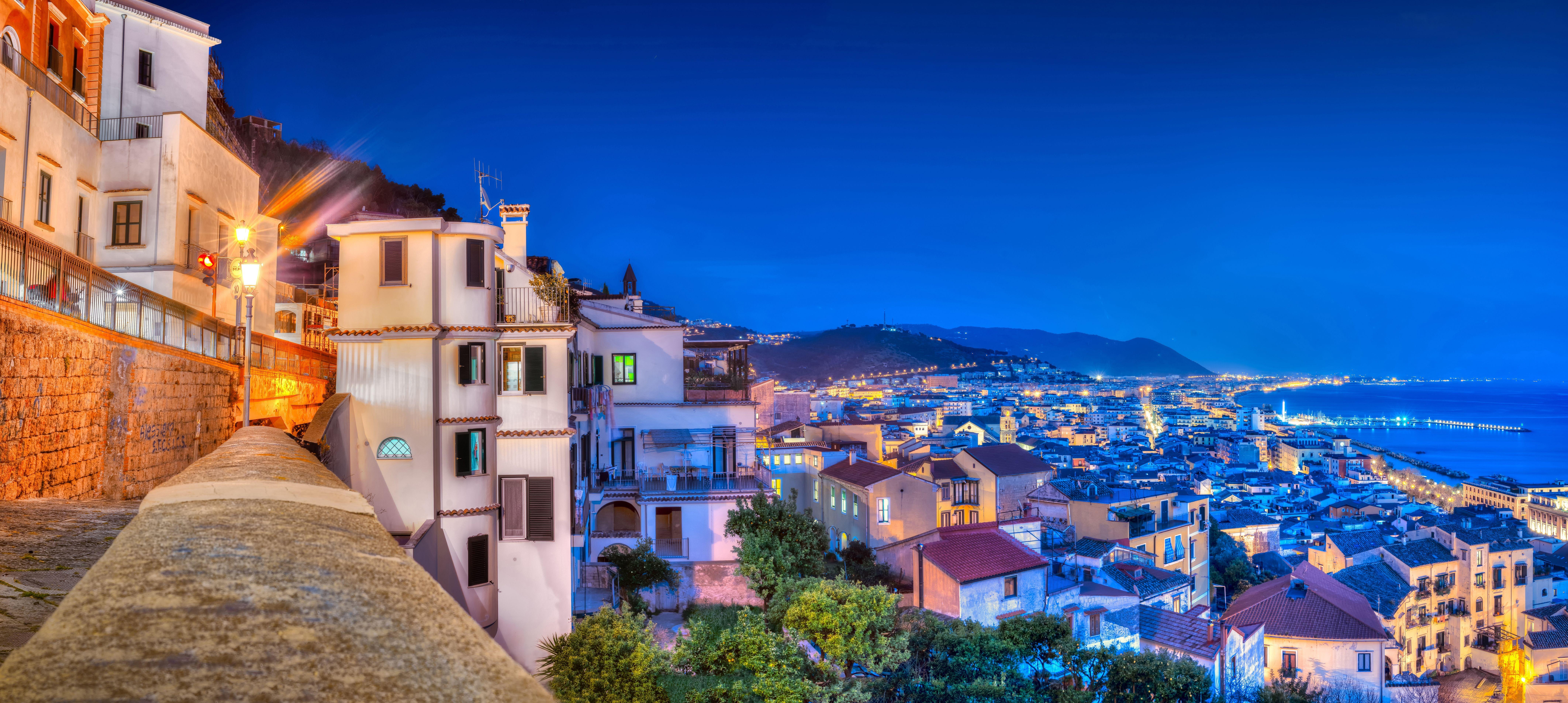 Photo Cities Italy Amalfi Coast Gulf of Salerno Night Building
