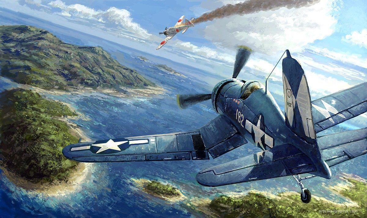 Patriotic War Aircraft Paintings of World War 2 Planes Paintings