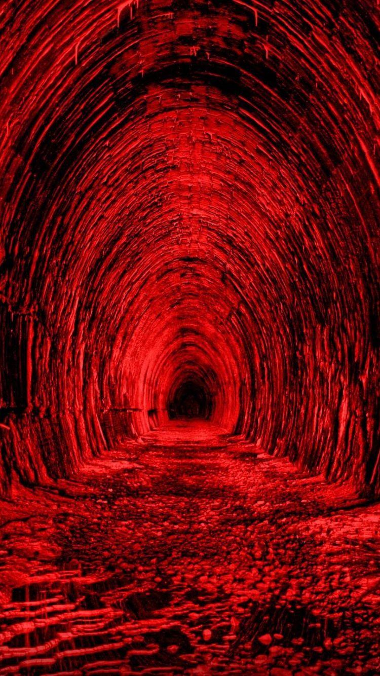 Download Wallpaper 750x1334 Tunnel, Red, Black, Light iPhone 6 HD
