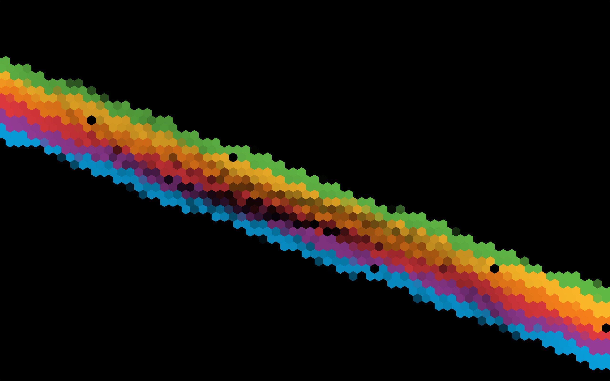 Hexagona Apple Rainbow Ios Full HD 2K Wallpaper