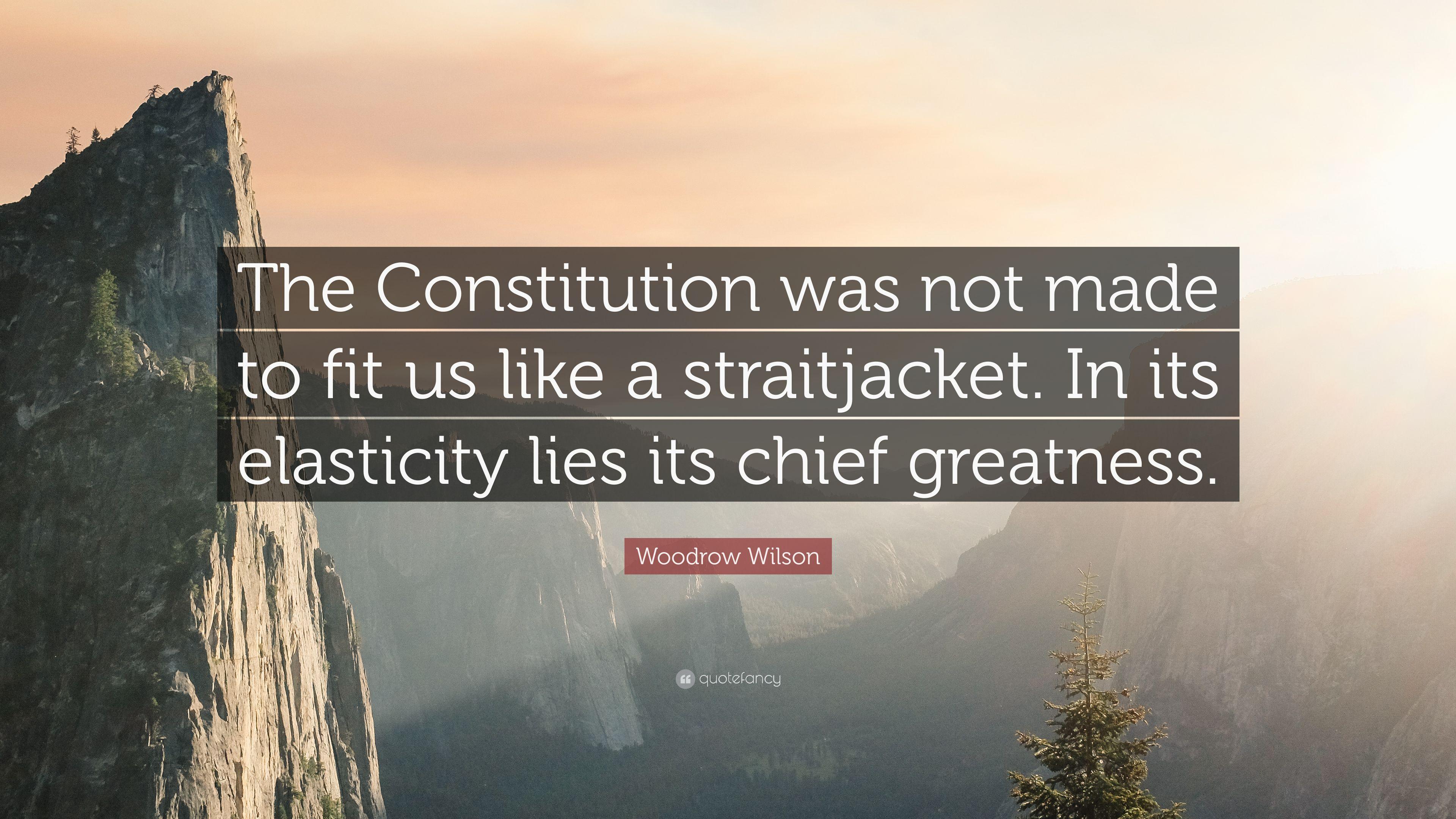 Woodrow Wilson Quote: “The Constitution was not made to fit us