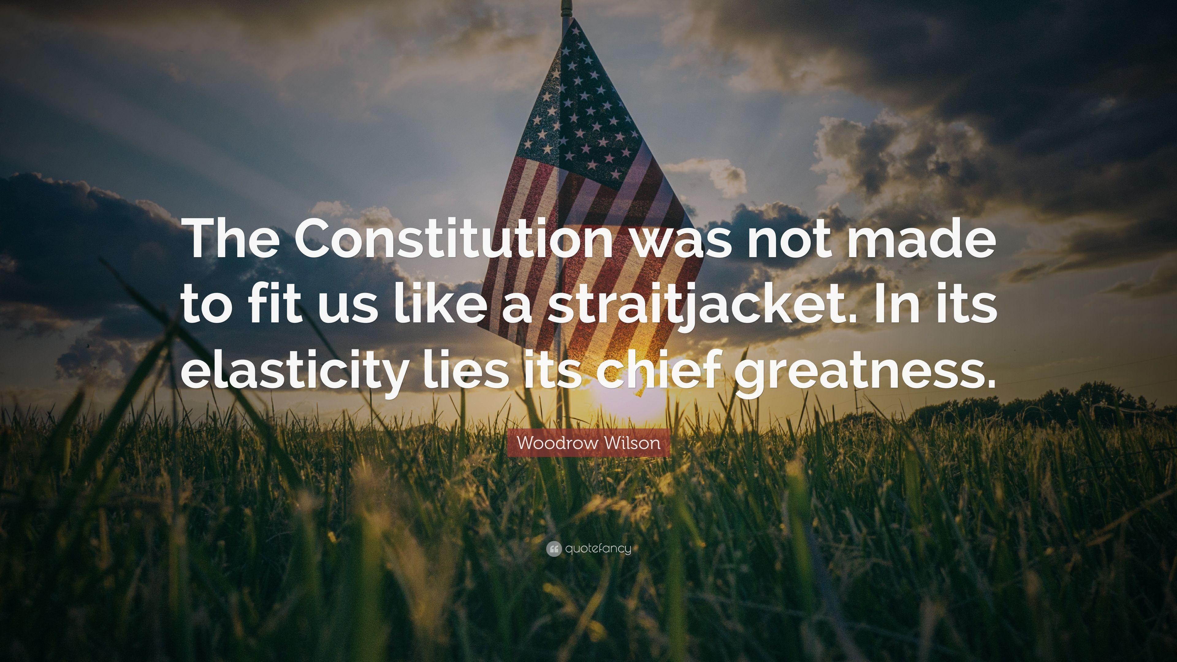 Woodrow Wilson Quote: “The Constitution was not made to fit us