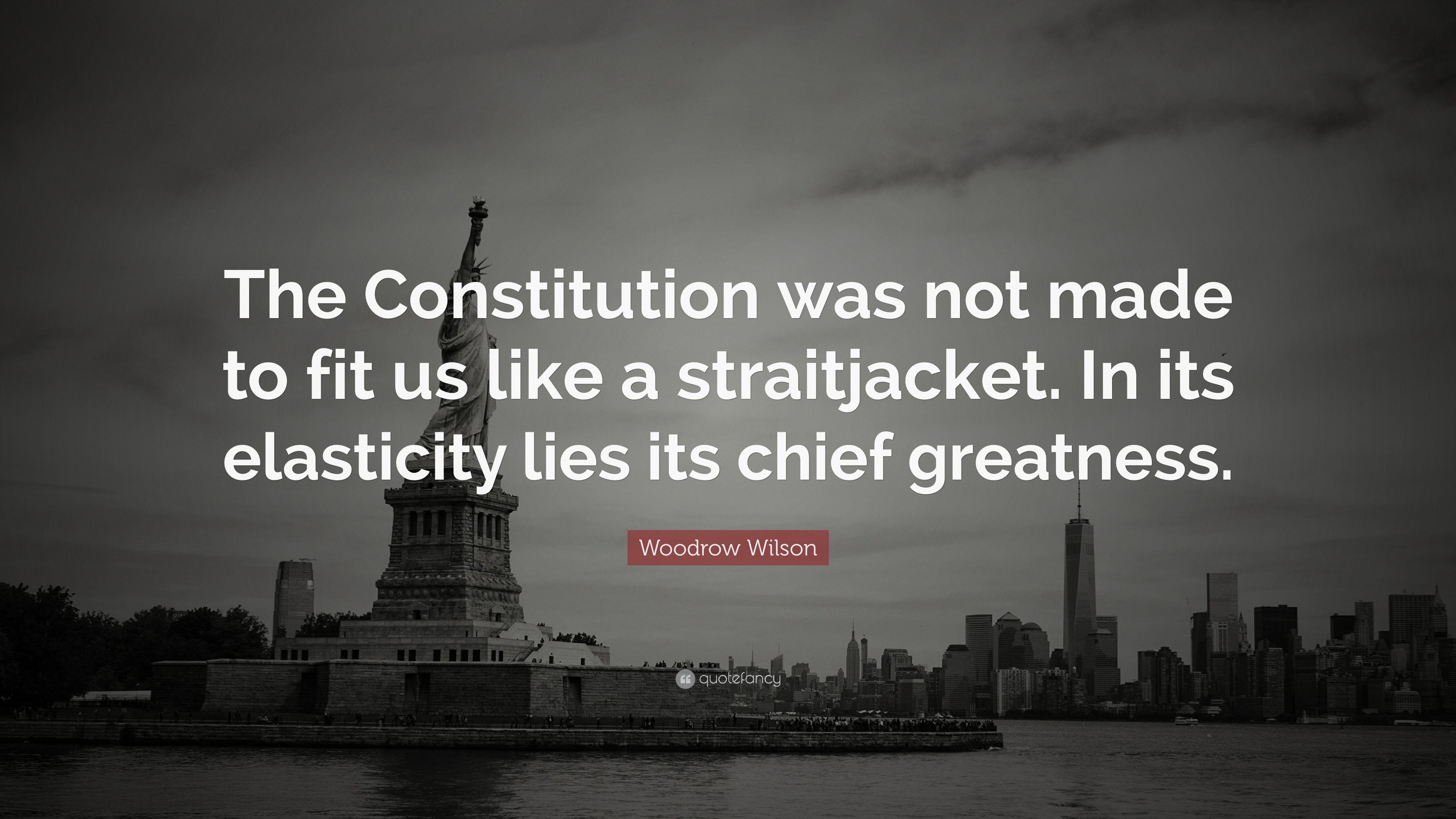 Woodrow Wilson Quote: “The Constitution was not made to fit us