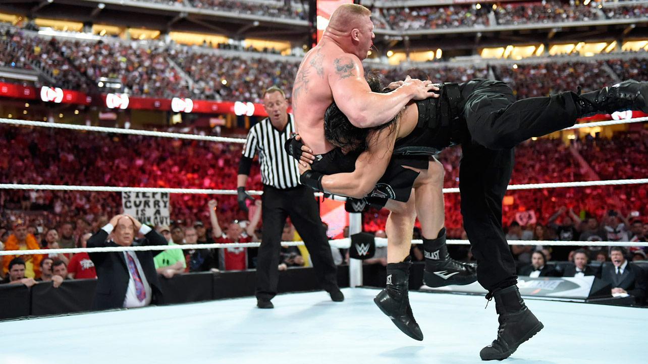 Powerful Spear For Brock Lesnar By Roman Reigns Superstars