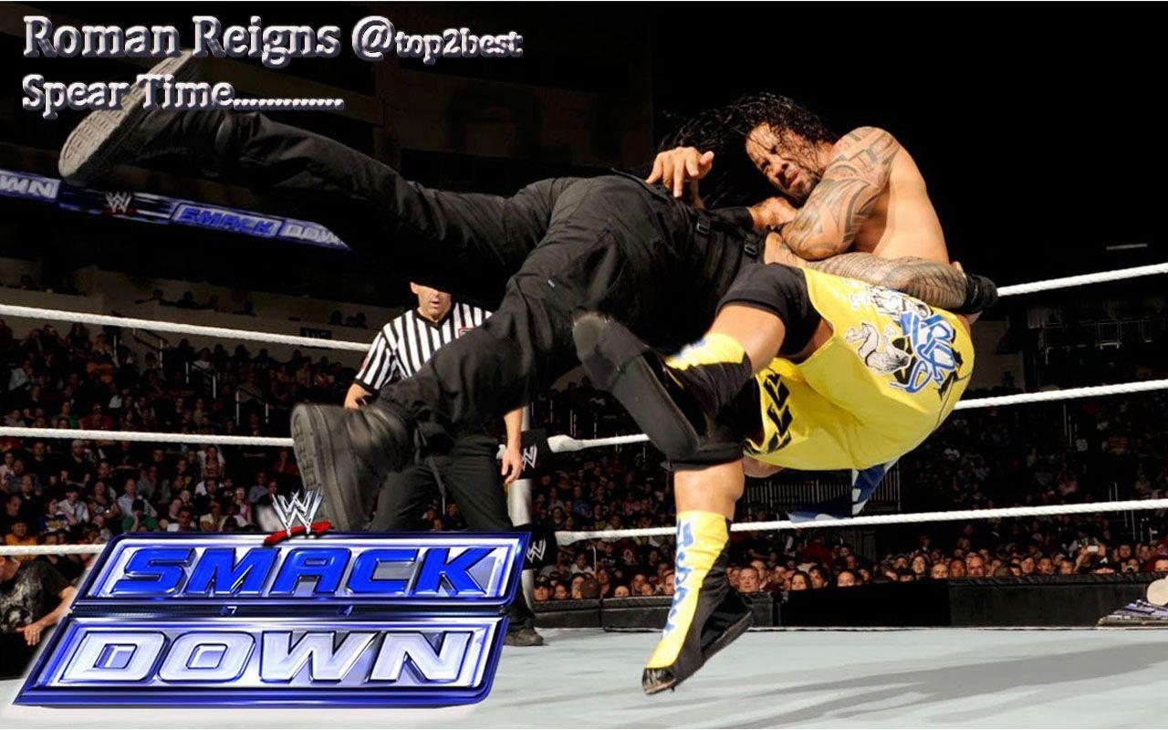 Roman Reigns Spear in Smack Down