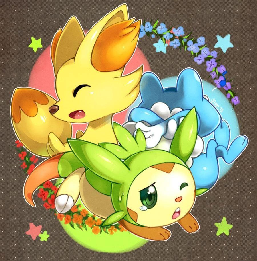 Fennekin, Chespin, and Froakie. Pokémon!!!!!