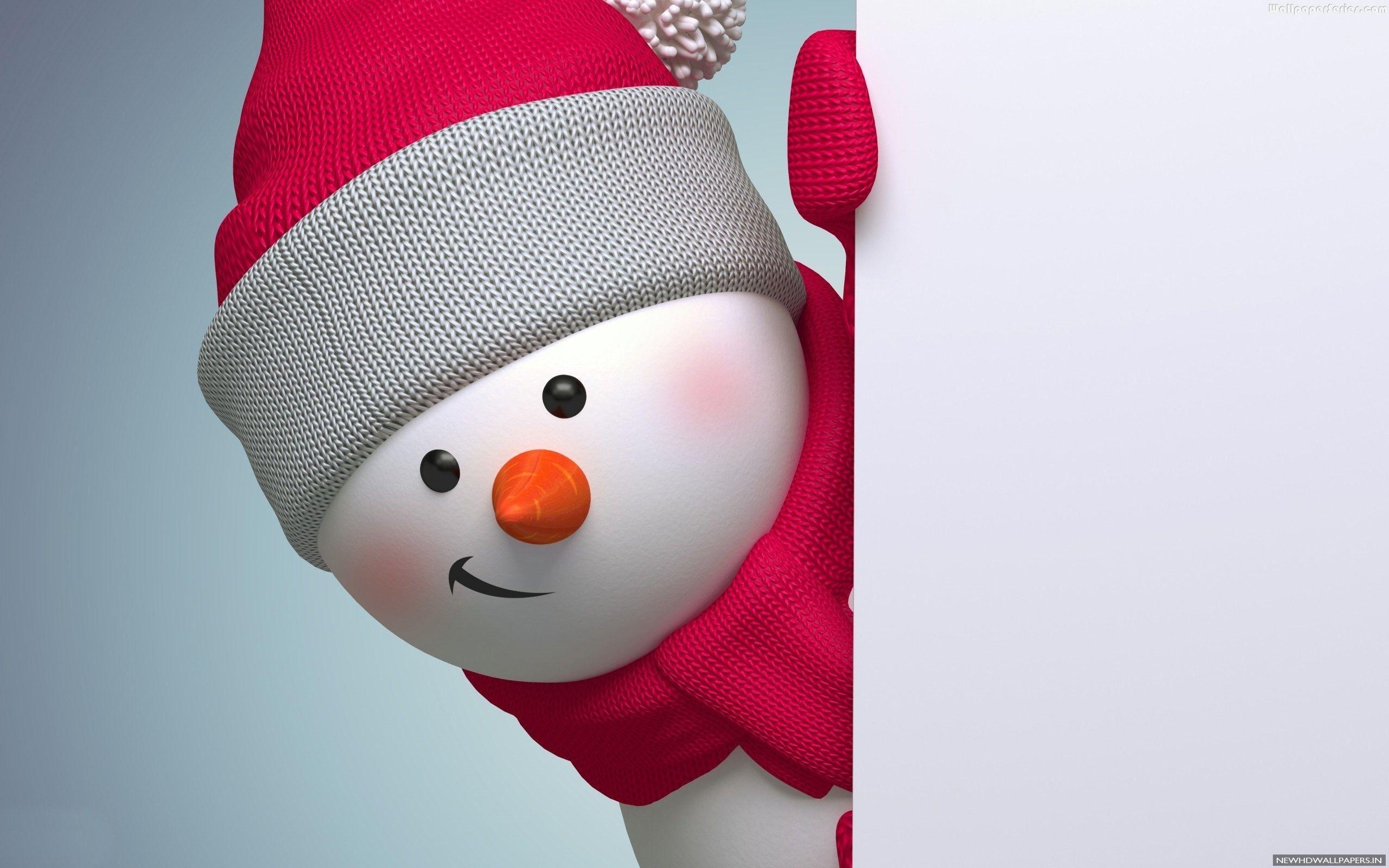 Cute Merry Christmas Snowmen Free Wallpaper HD