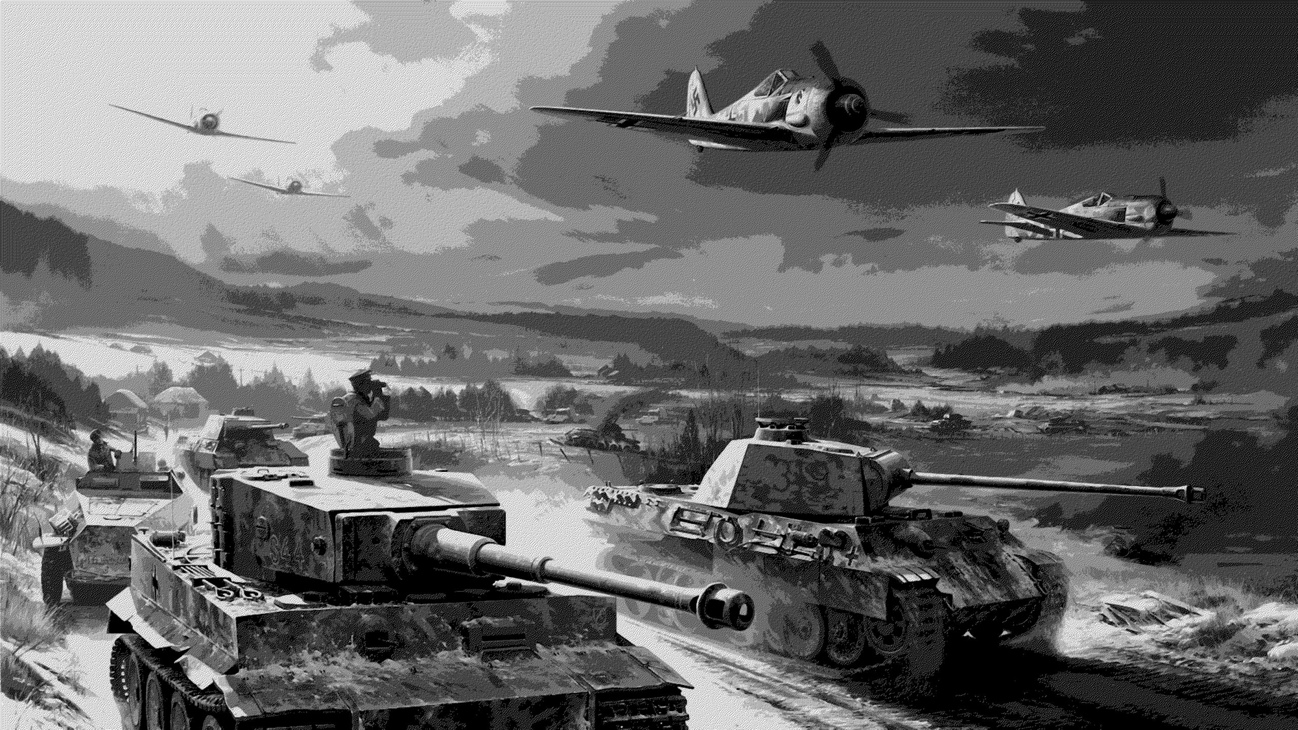 Tank, #Focke Wulf Fw 190, #Tiger I, #Panther Tank. Wallpaper No