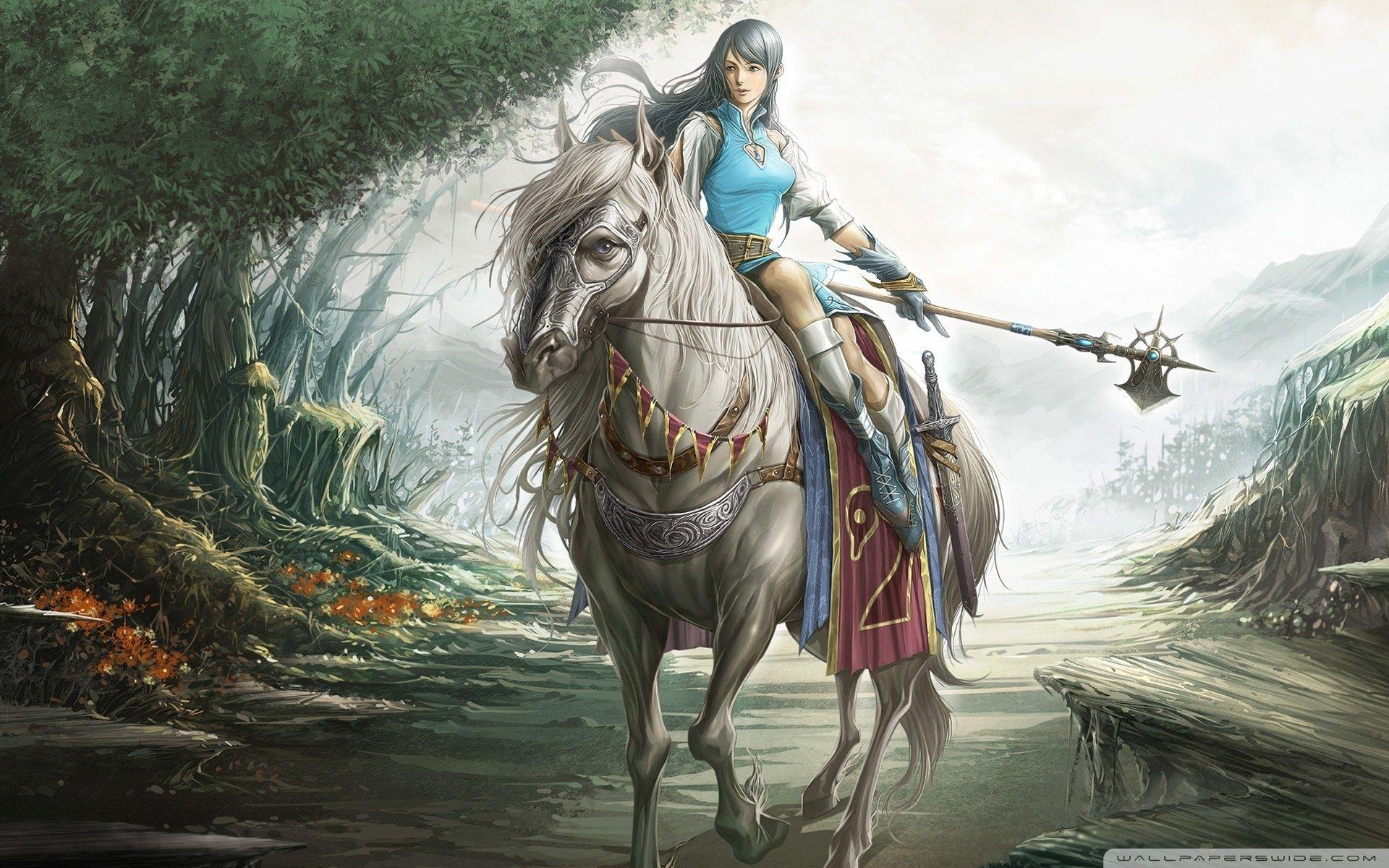 Horse Riding Drawing ❤ 4K HD Desktop Wallpaper for