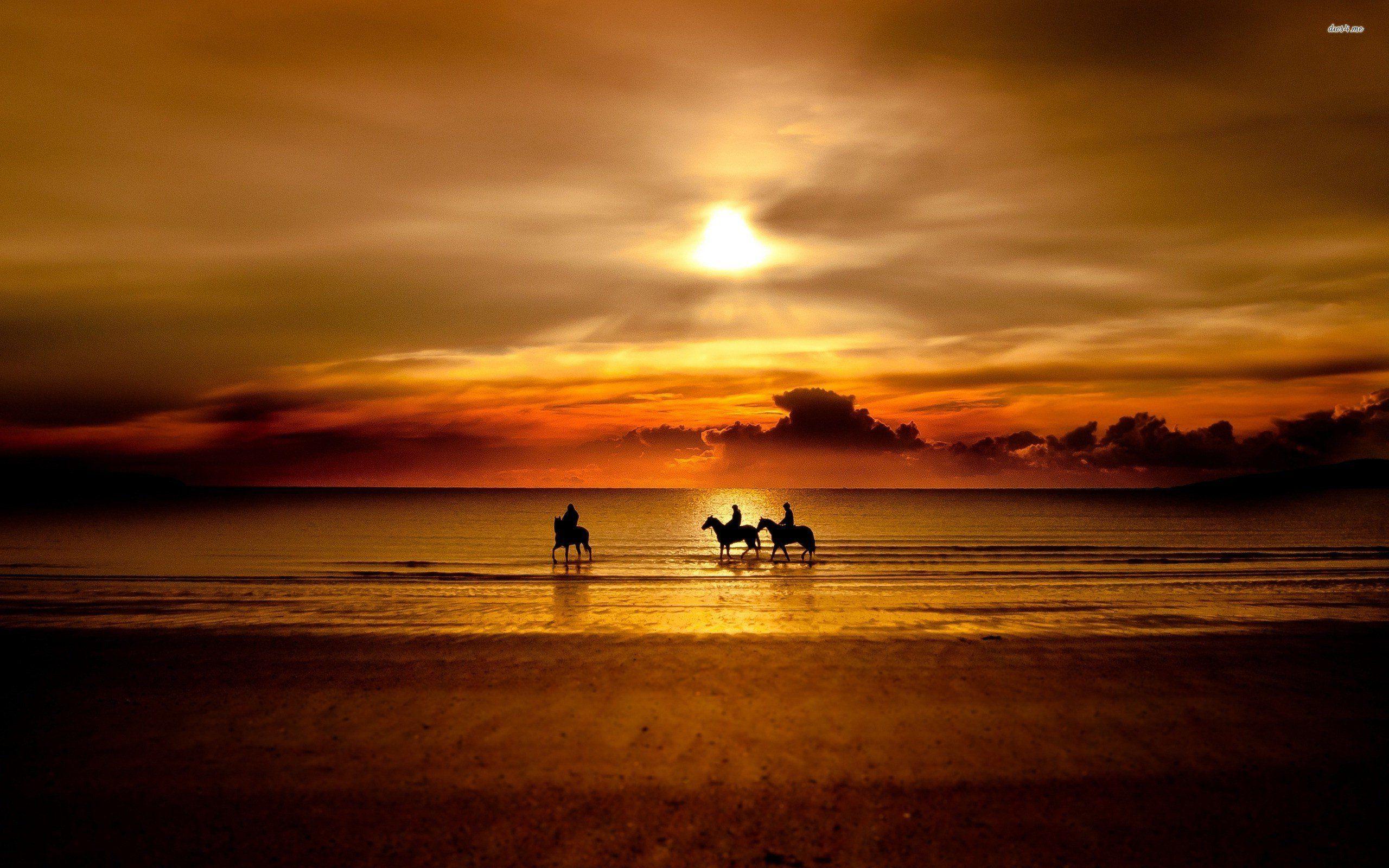 Horseback Riding In The Sunset
