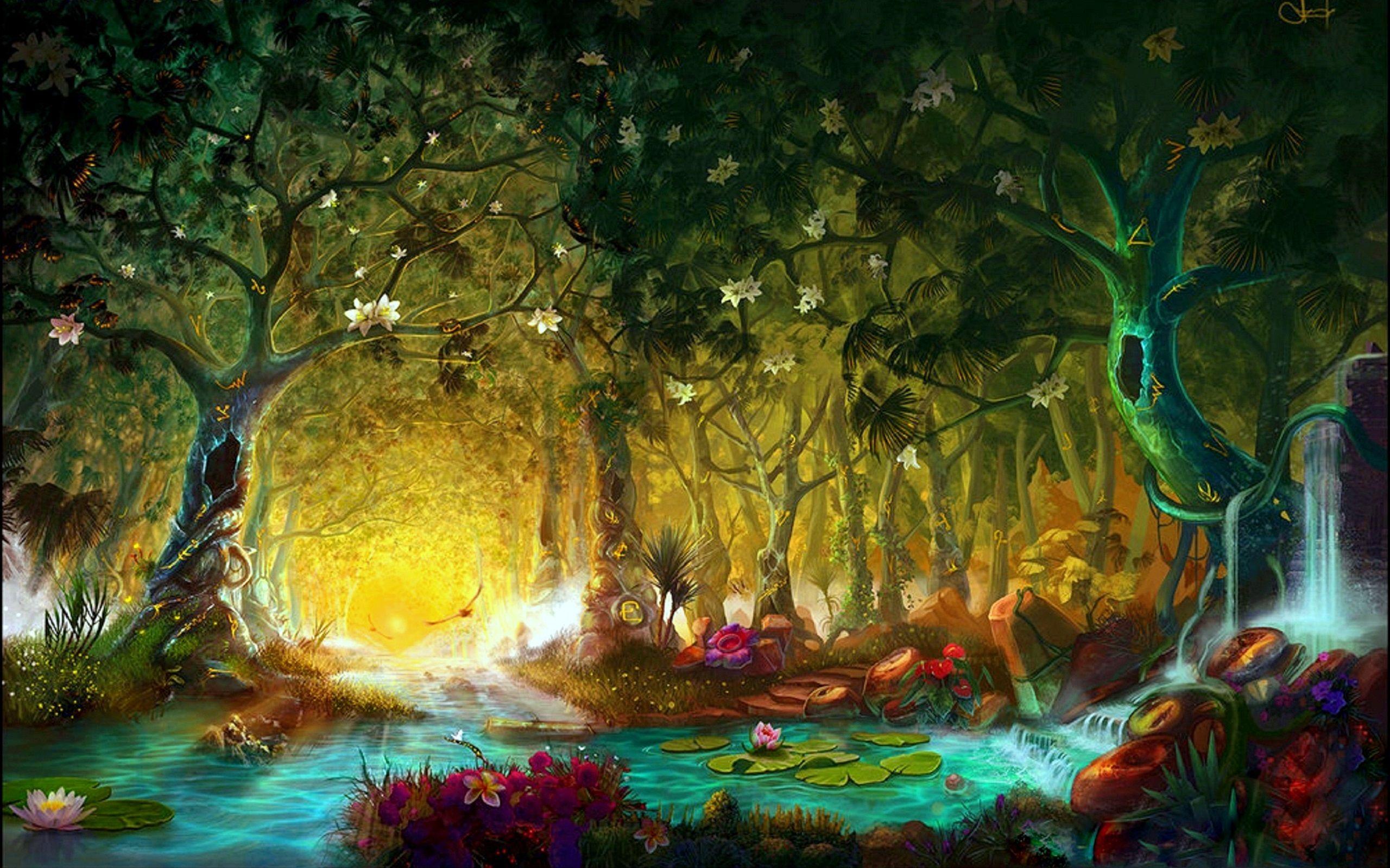 Forest Painting HD Wide Wallpaper for Widescreen 20 Wallpaper