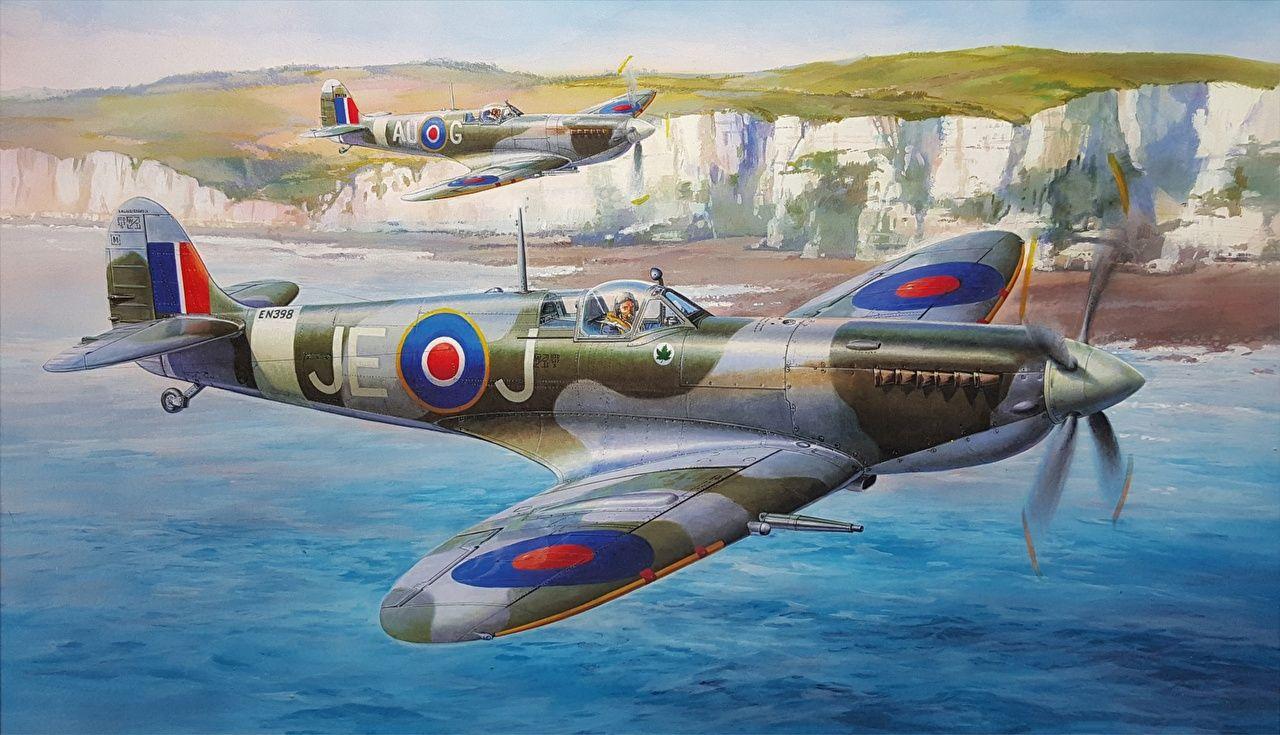 Wallpaper Aviation Fighter aircraft Airplane English Supermarine