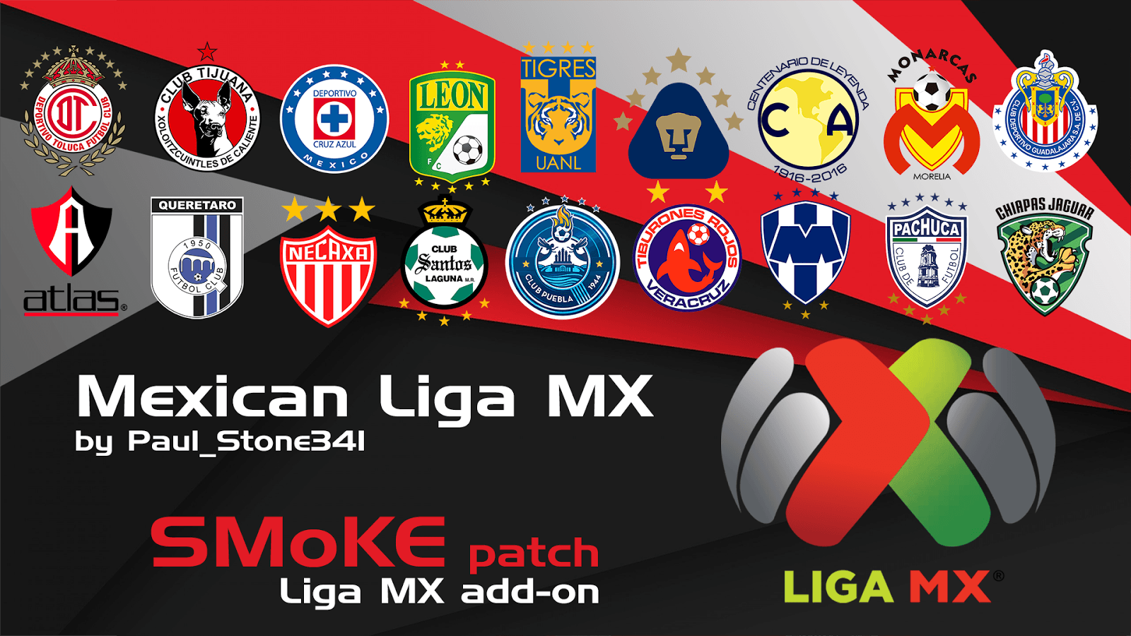 PES2017. Liga MX addon for smoke patch 9.3.2 GILAPESKU