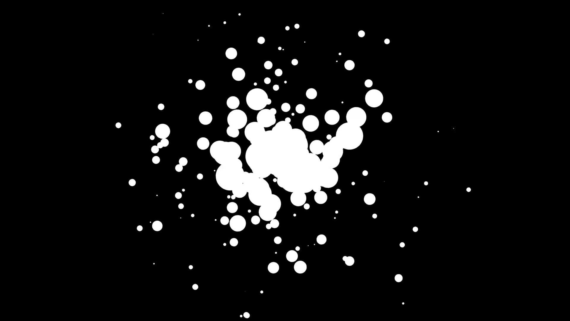 White ink splash solid design on black background 4K vj long loop