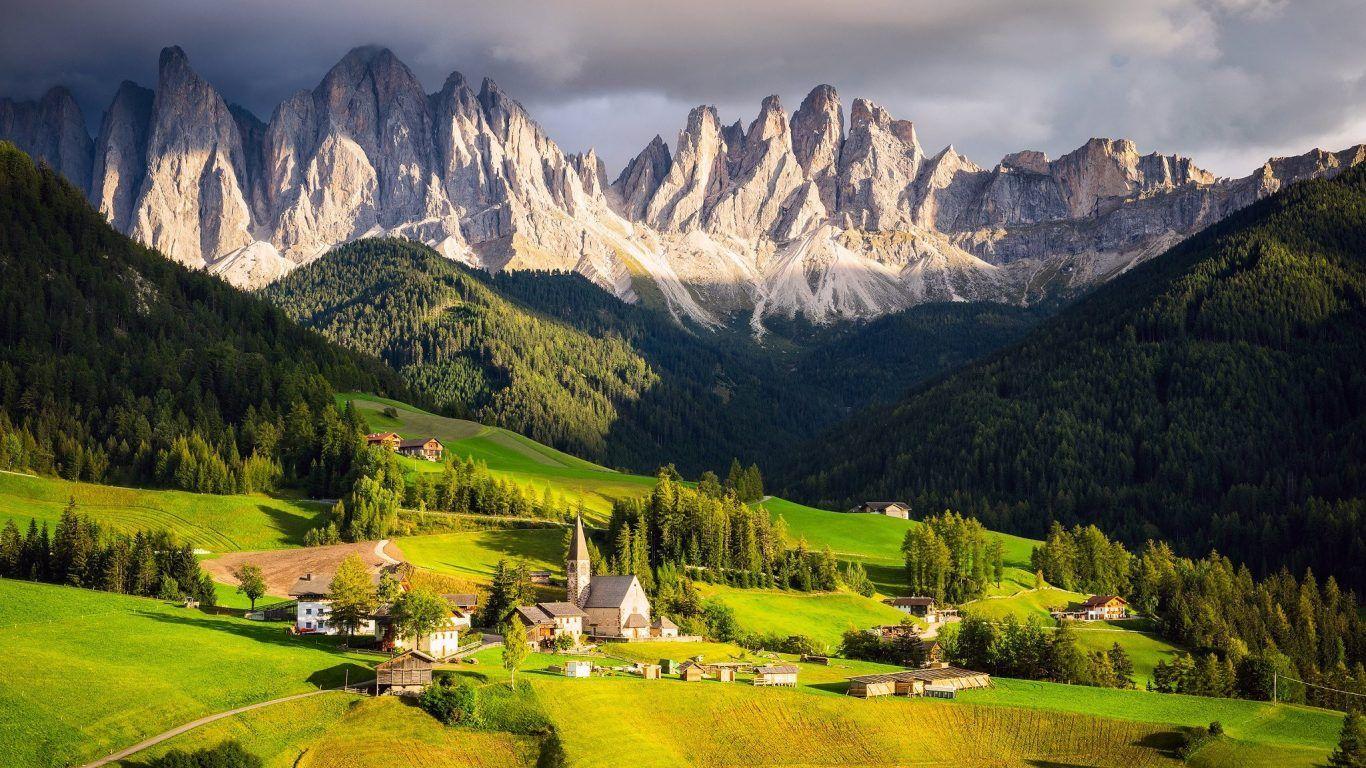 Mountains Artificial Waterfall Medieval Stone Windmill Naturaleza