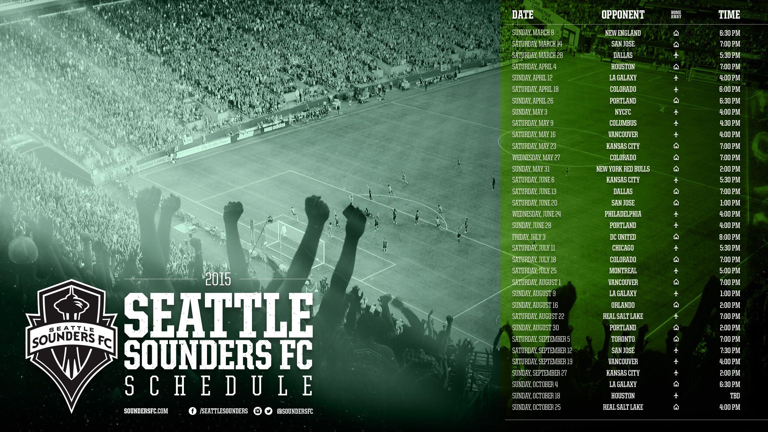 Sounders FC 2015 Schedule. Seattle Sounders FC
