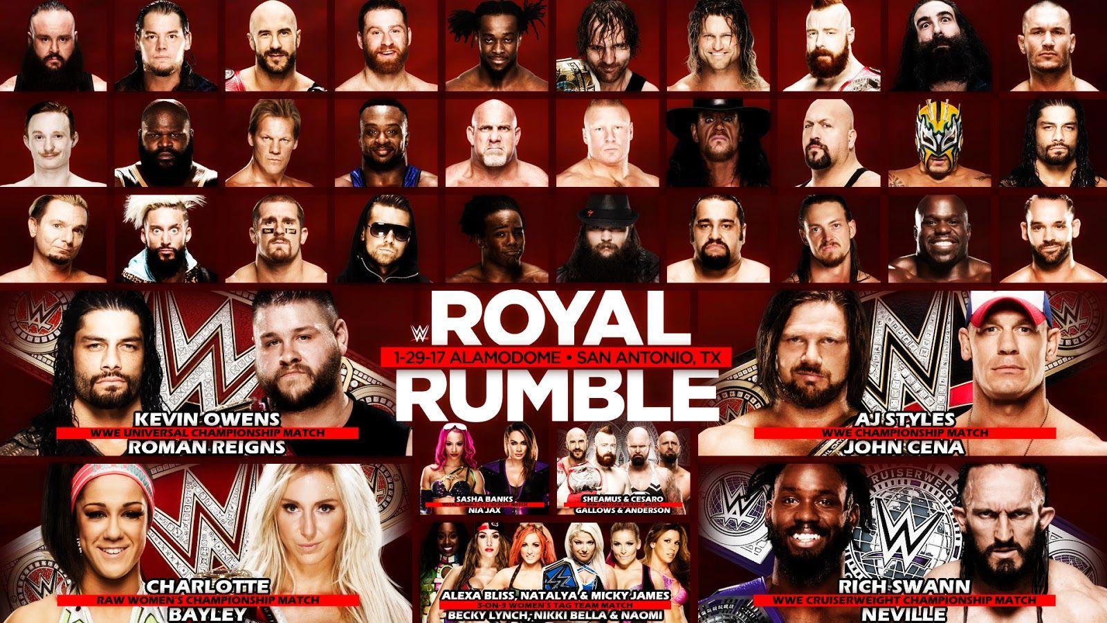 WWE Royal Rumble 2017. WWE Match Cards Wallpaper