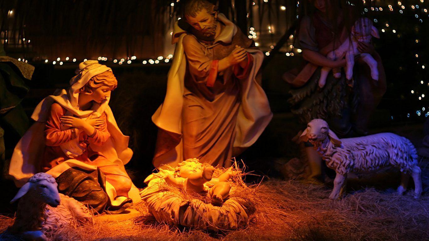 Christmas Greeting The Birth Of Jesus Christ HD Wallpaper