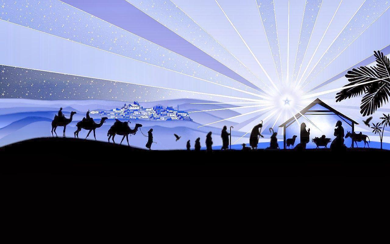 Scene of the birth of Jesus. Christmas nativity scene. 27926938 Stock Photo  at Vecteezy