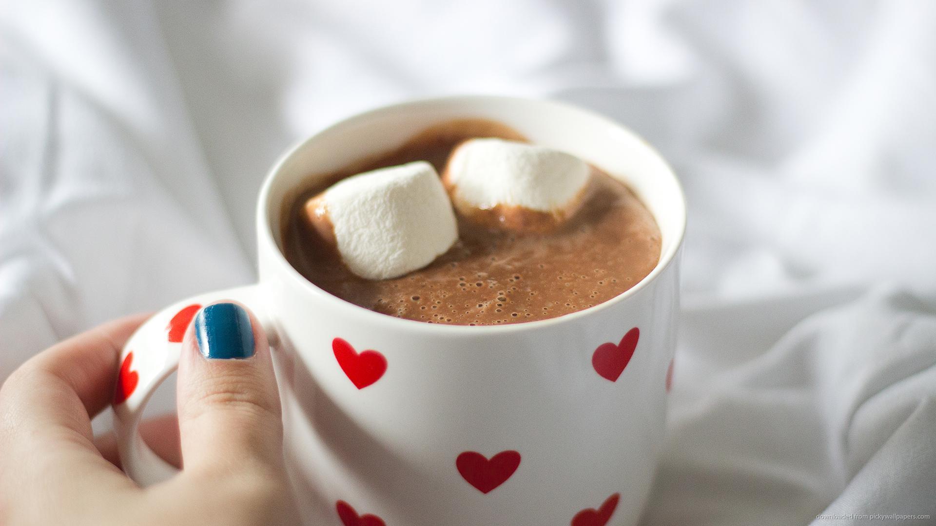 HD Hot Chocolate With Large Marshmallows Wallpaper