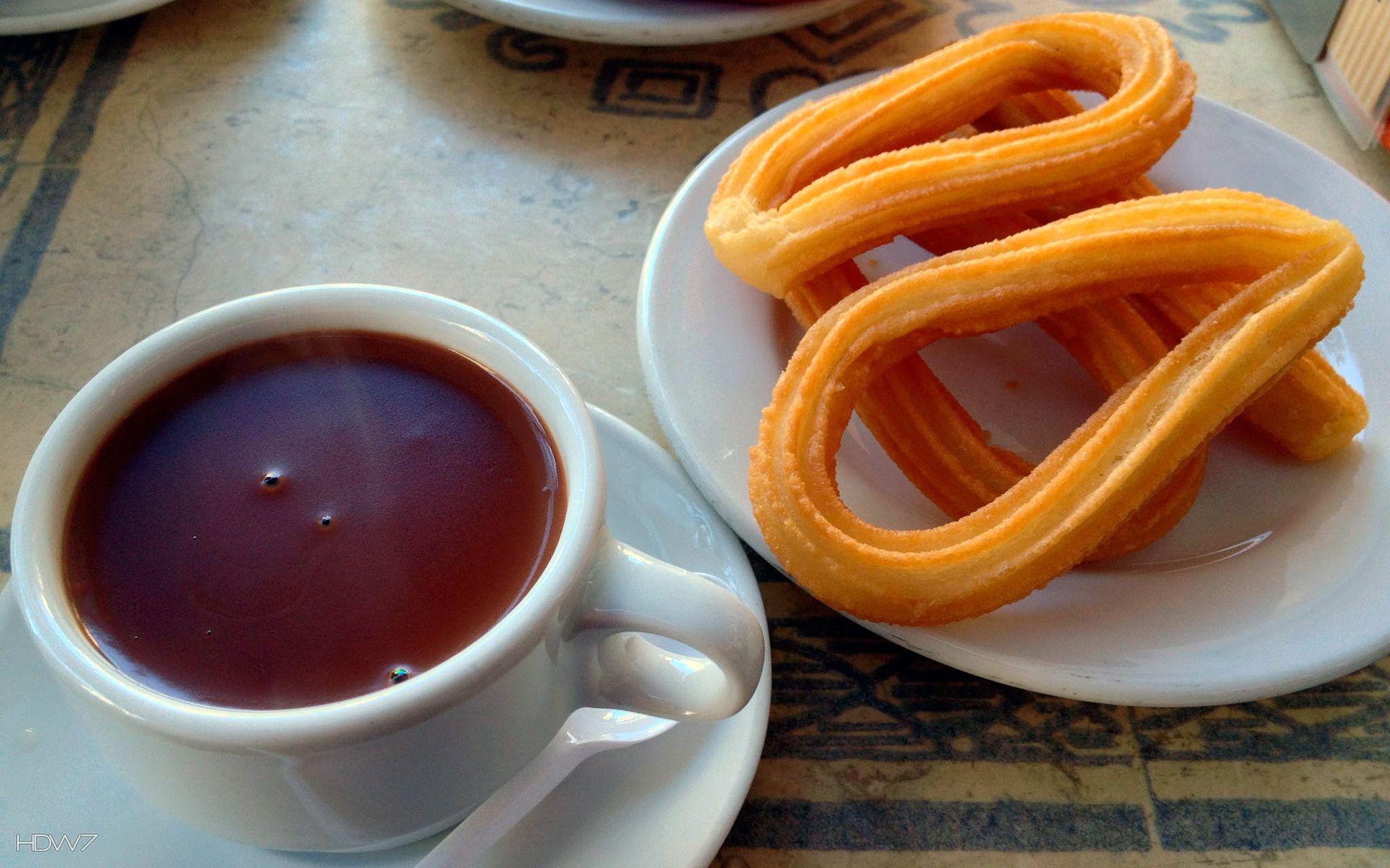 spain hot chocolate with churros. HD wallpaper gallery