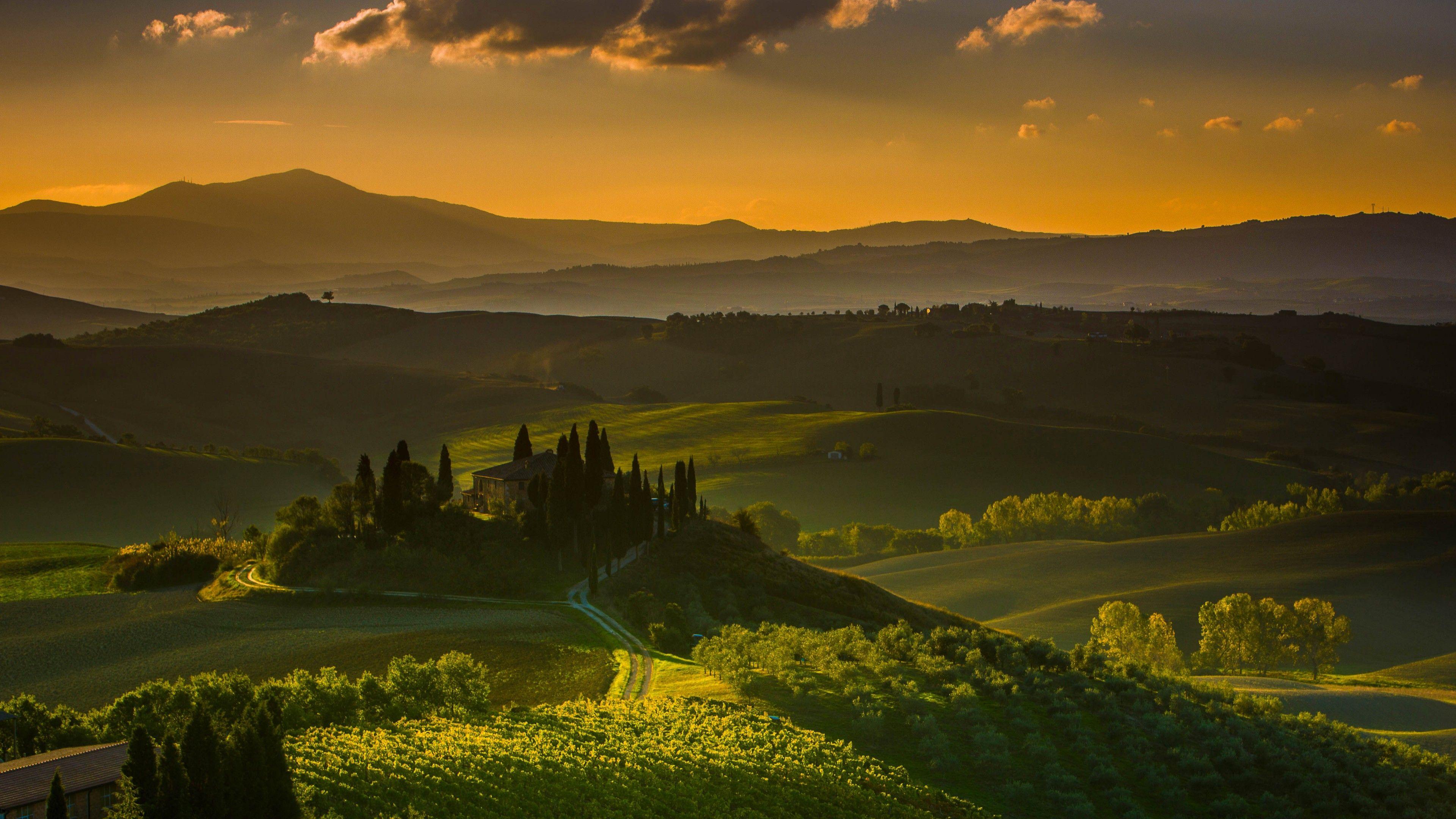 Wallpaper Tuscany, Italy, Landscape, 4K, Nature