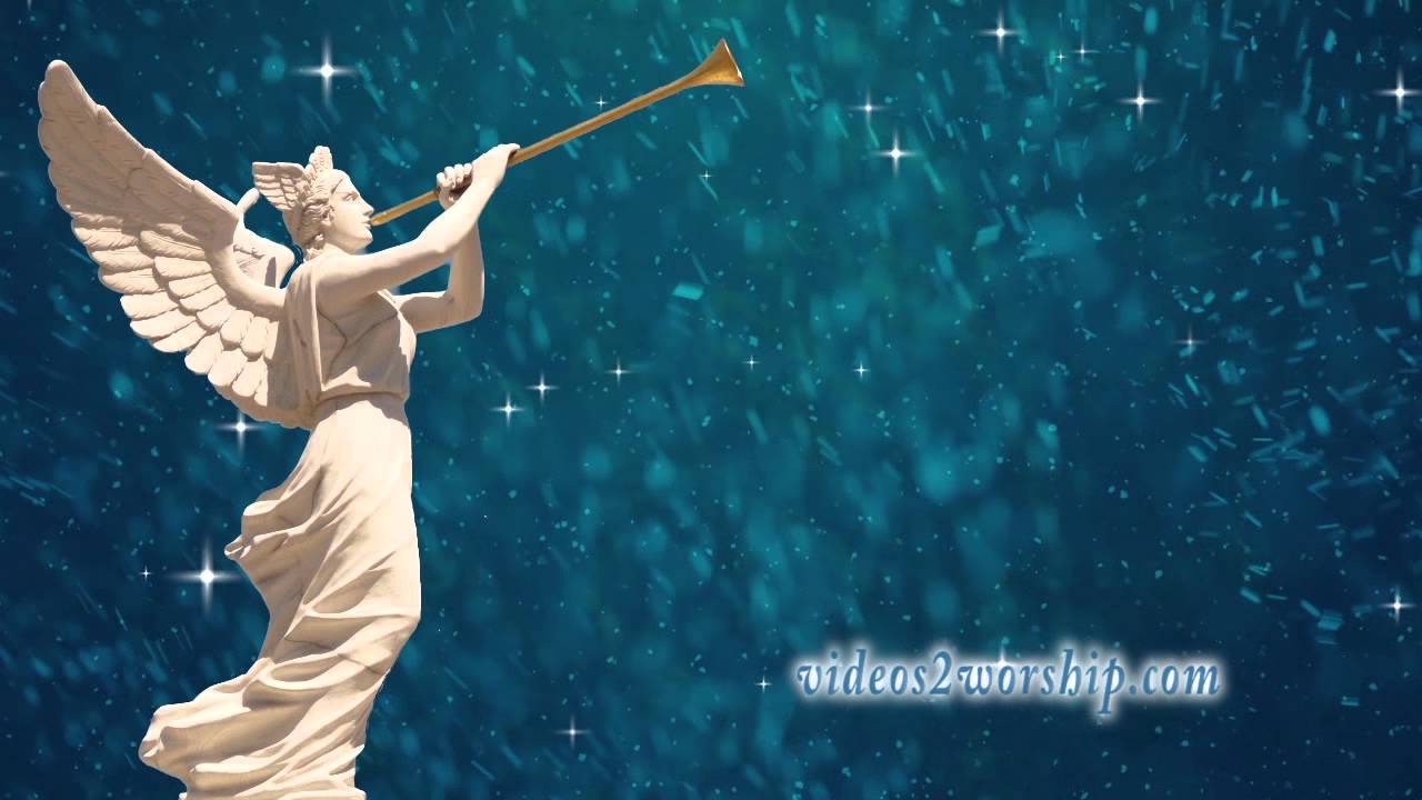 Angel With Trumpet Christmas Background