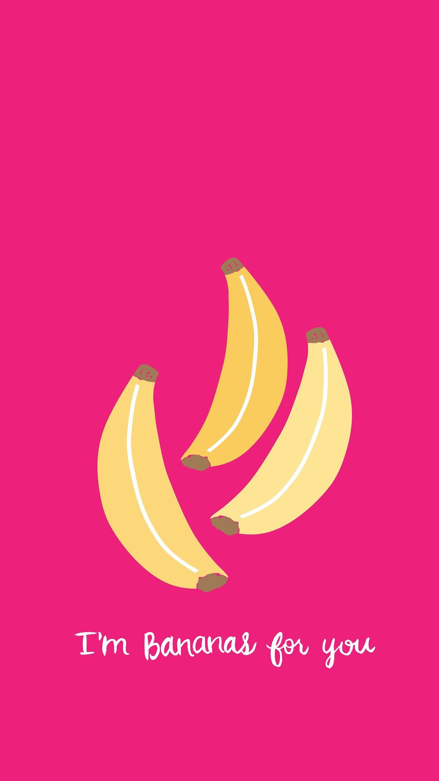 Banana Love Pink iPhone Wallpaper. iPhone Wallpaper