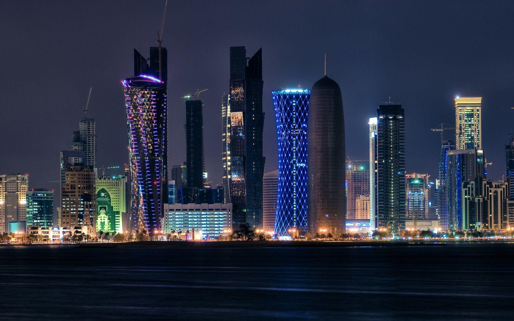 Qatar Tag wallpaper: Magnificent Night Cityscape Doha Qatar
