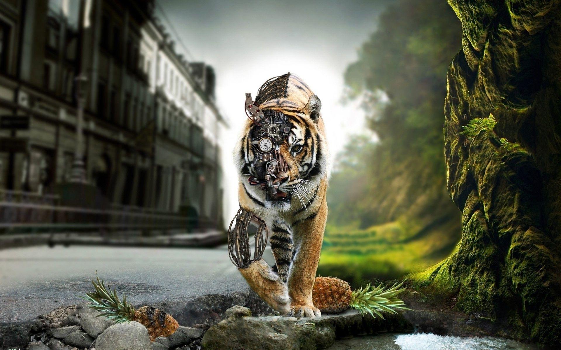 Walking Robotic Machine Sumatran Tiger wallpaper. · MY ❤️tHeR