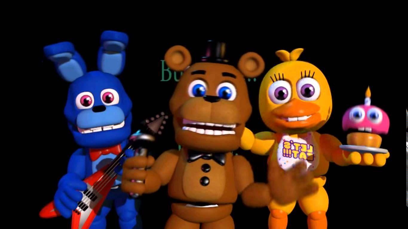 FNaF WORLD: Bonnie, Freddy, Chica, Cupcake wallpaper nights at freddy's Wallpaper (1366x768)