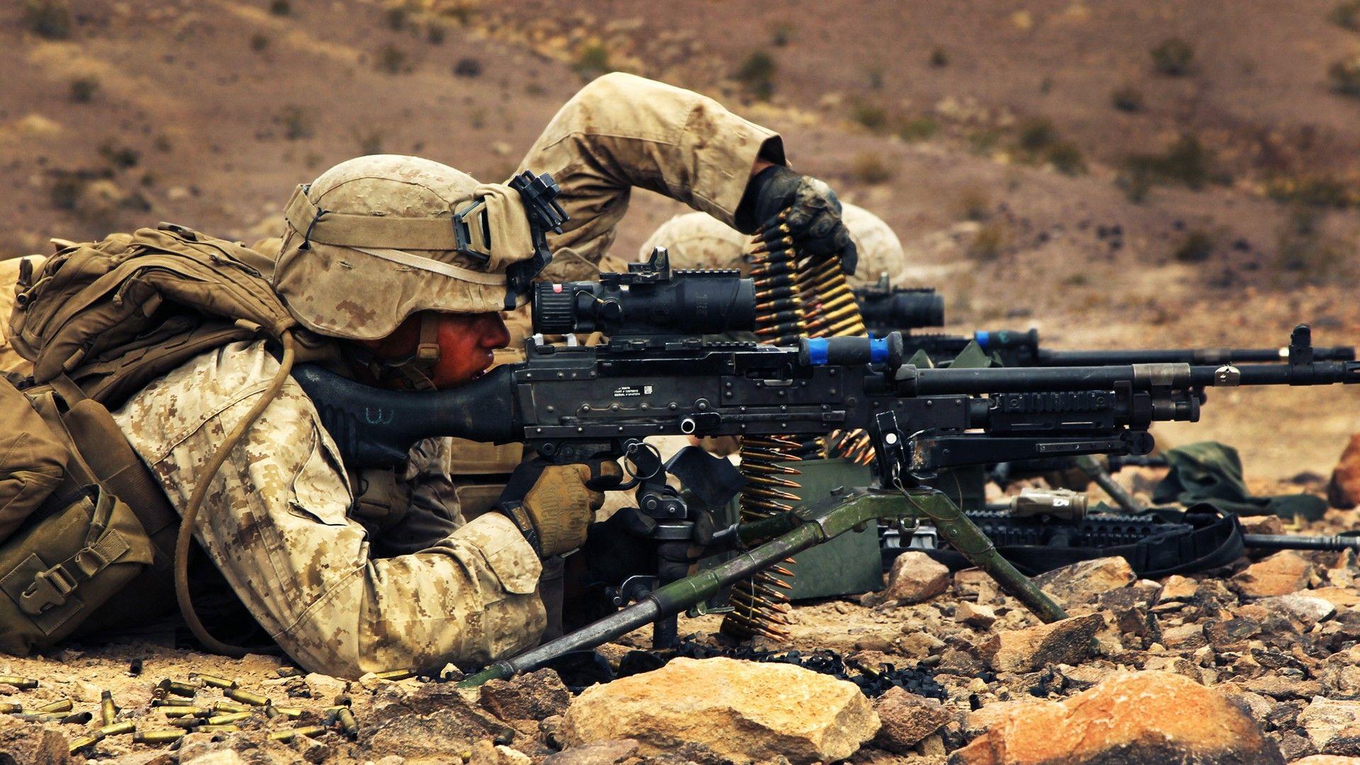 M240, tripod, United States Marine Corps :: Wallpapers